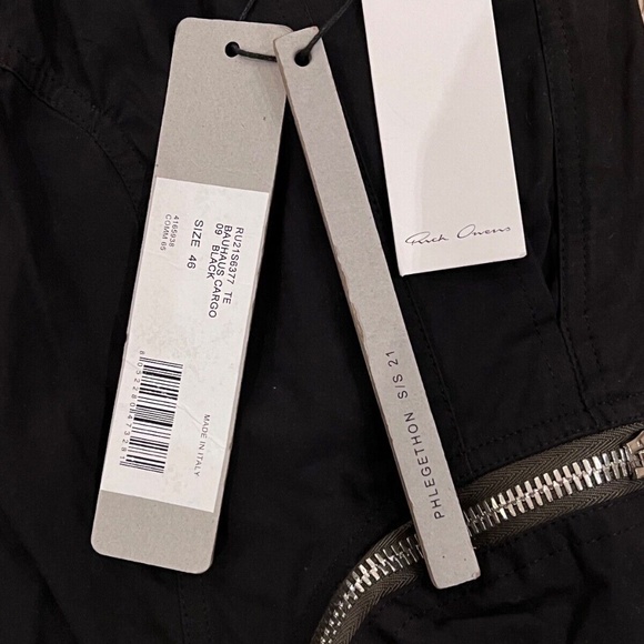 RICK OWENS BAUHAUS CARGO BLACK BNWT SIZE 46 EU 30 US RU21S6377 - Picture 8 of 12
